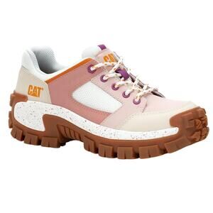 Caterpillar Pink and White Sneakers with Rugged Design